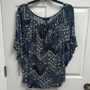 Women's Blue Patterned Top XL